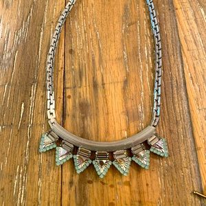New Elizabeth Cole abalone silver necklace